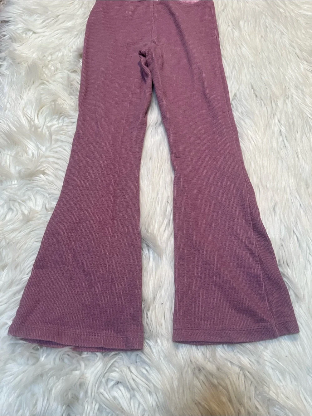 Cat & Jack Flare Pants Purple Light Pink Ribbed M 8